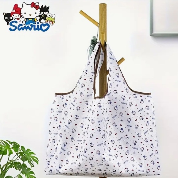 Sanrio Handbags - Sanrio HELLO KITTY Waterproof Portable Foldable Nylon Grocery Tote Bag